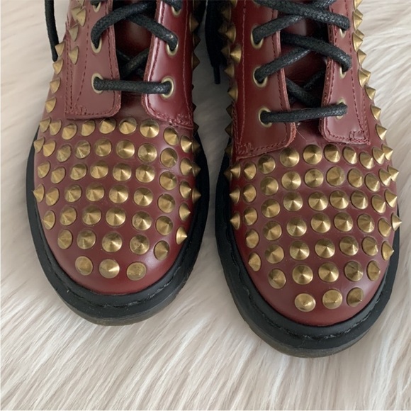 RARE: Dr. Martens Red and Gold Combat Moto Boots - Picture 3 of 8